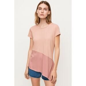 AllSaints Lauryn Miro LS Tee Pink Delicate Blouse Small Elevated Work Shirt